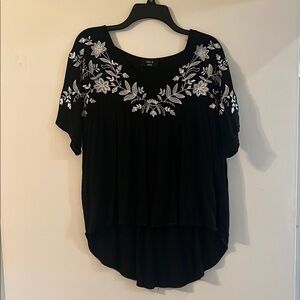 Vici Black Embellished Relaxed Blouse